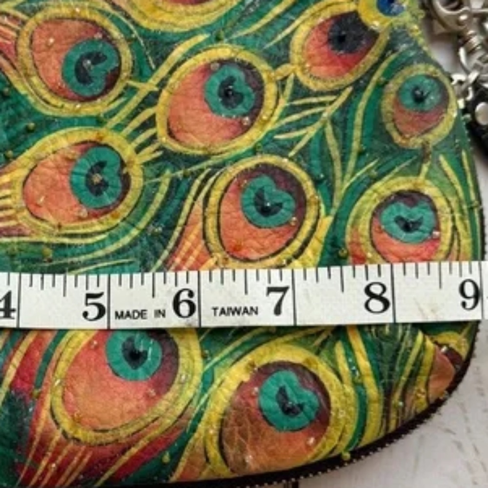 Shariff Peacock Purse with New Crossbody Chain - Picture 11 of 13